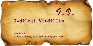Iványi Vitális névjegykártya