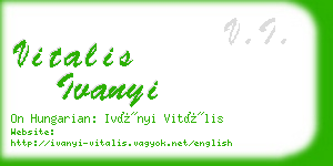 vitalis ivanyi business card